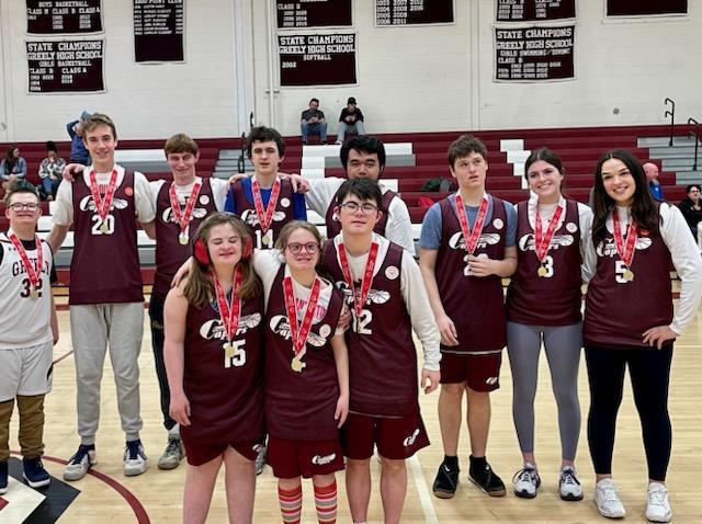 Unified Basketball Team with their medals