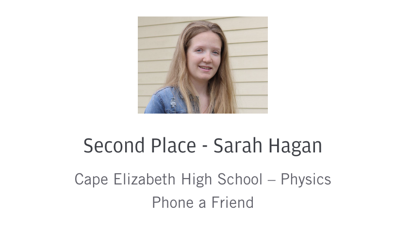 Sarah Hagan 2nd place Maine App Challenge