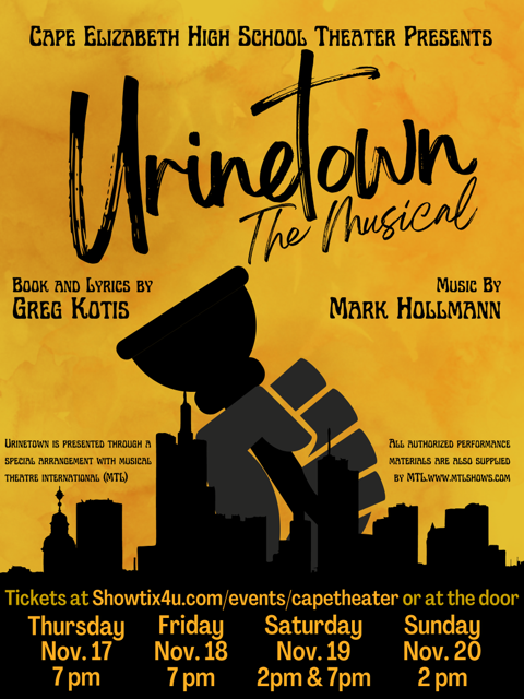 Urine town the musical poster November 17 to 20