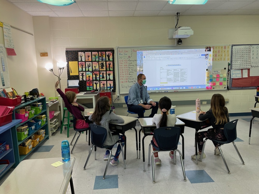 Dr. Record meets with third graders