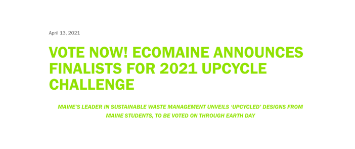 Vote for Aurora Milton '24:  ecomaine Upcycle Challenge Finalist