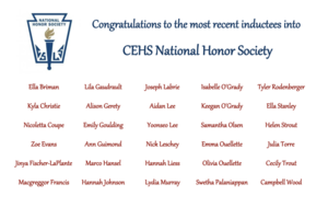 National Honor Society Spring Inductees