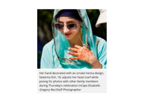 Senior Saleema Shir celebrates Eid al-Fitr with her family