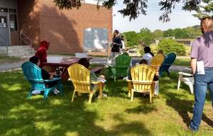 Mr. Thayer’s Physical Science class enjoying the outdoors