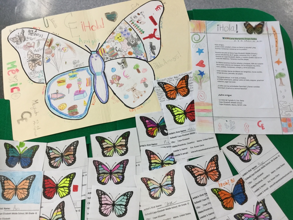 Butterflies made by 5th graders in Sra. Dana's class.