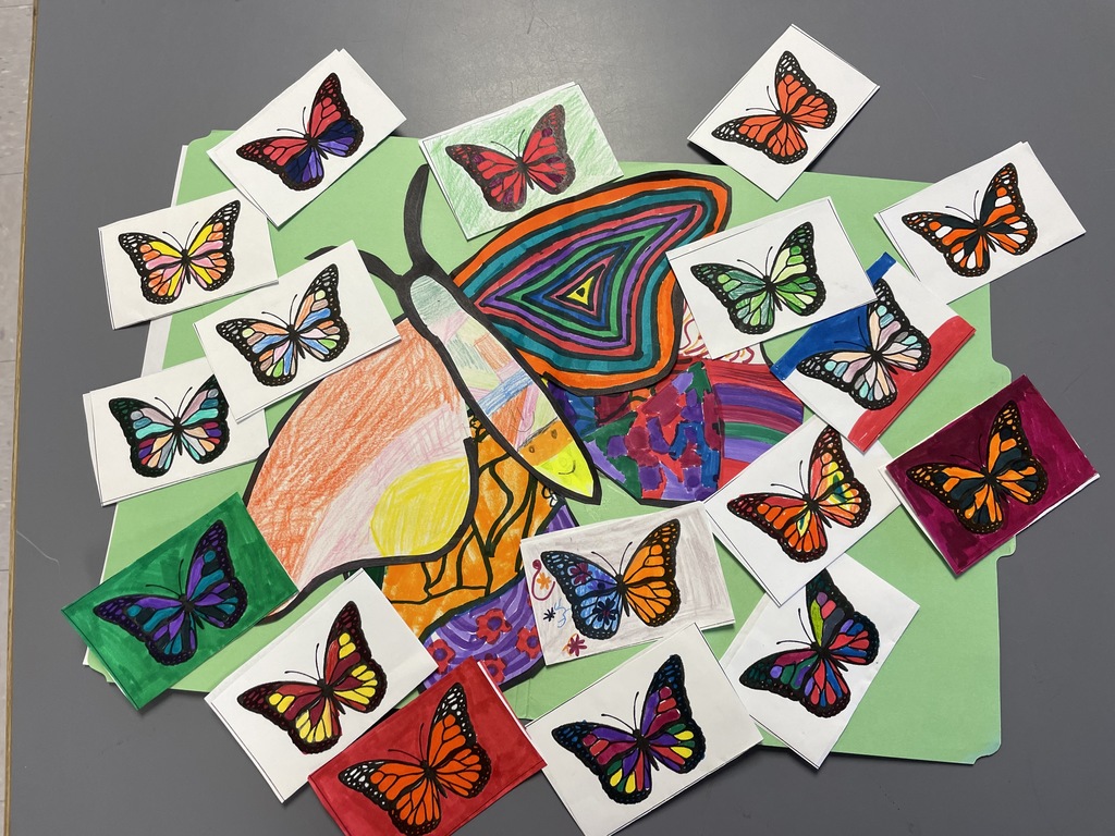 Butterflies made by 5th graders in Srta. Dionne's class. 