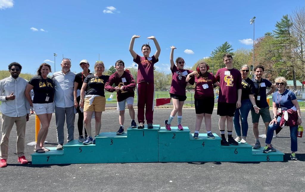 Cape Students on a podium at the Special Olympics