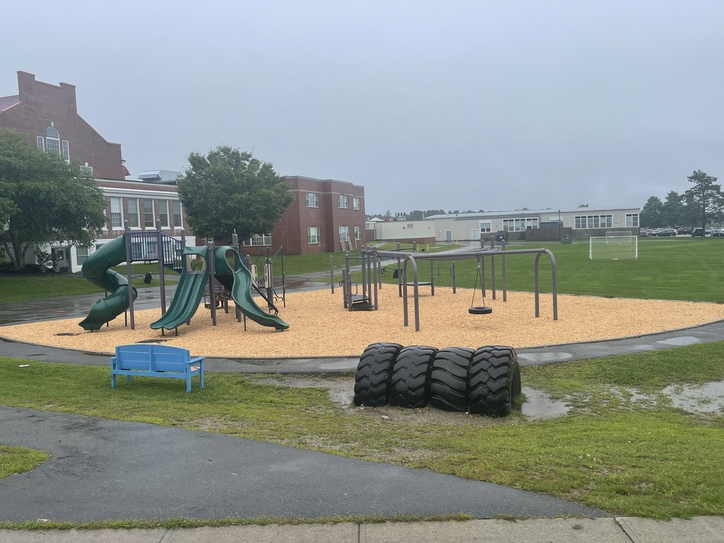 School playground with new wood chips